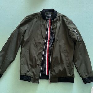 Sandbank Men's Slim Fit Lightweight Softshell Flight Bomber Jacket Coat Green